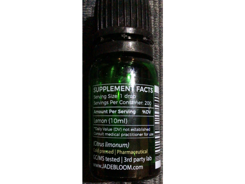 Jade Bloom Pure Essential Oil, Lemon, 10 mL
