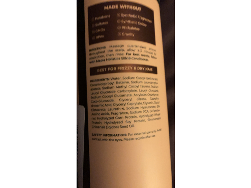 Maple Holistics Silk18 Shampoo, 16 fl oz/473 mL