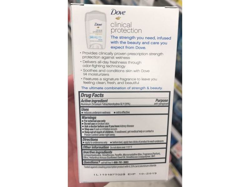 Dove Clinical Protection Anti-Perspirant Deodorant, Original Clean, 1.7 oz/48 g, Pack Of 12