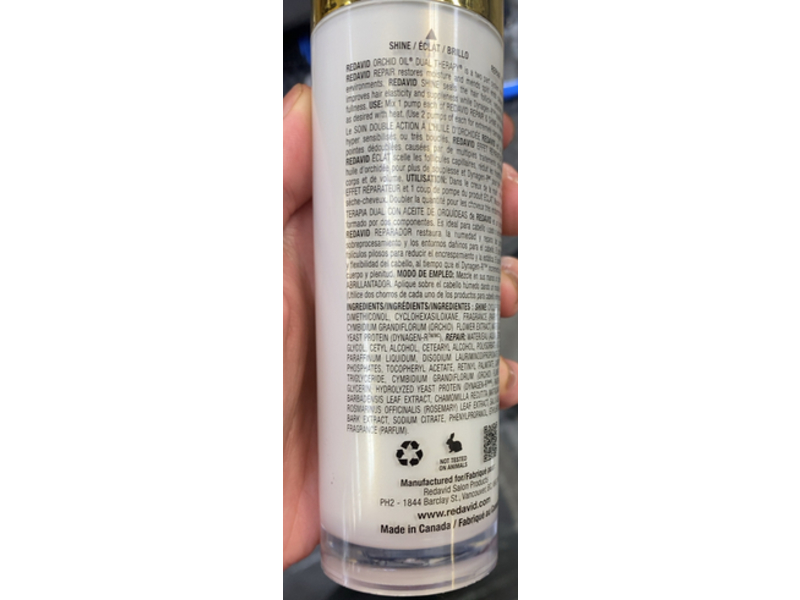 Redavid Orchid Oil Dual Therapy Treatment, 3.3 fl oz/100 mL