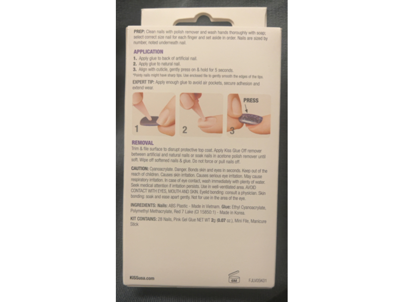 Kiss Gel Fantasy Press On Nails Kit, Sweet Jelly, 28 Count