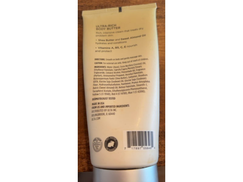 Ulta Beauty Ultra-Rich Body Butter, 6 oz/170 g