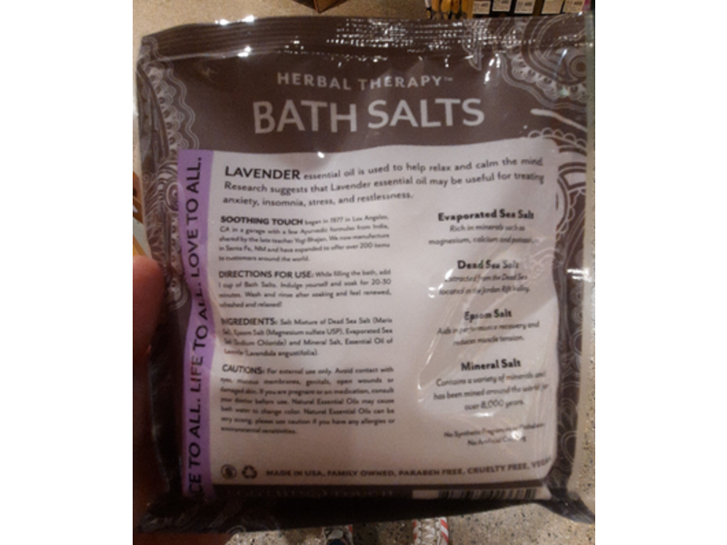 Soothing Touch Bath Salts, Lavender, 8 oz/227 g