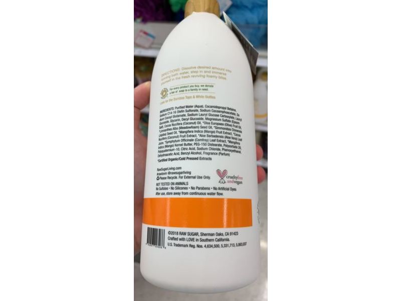 Raw Sugar Ready to Nourish & Soothe Foaming Bath, Raw Coconut+ Mango, 25 fl oz/750 mL