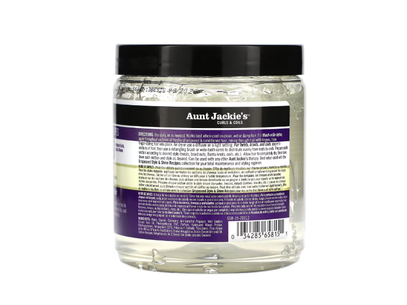 Aunt Jackie's Grapeseed Style & Shine Recipes Ice Curls Glossy Curling Jelly, Almond Oil & Marshmallow Root, 15 oz/426 g