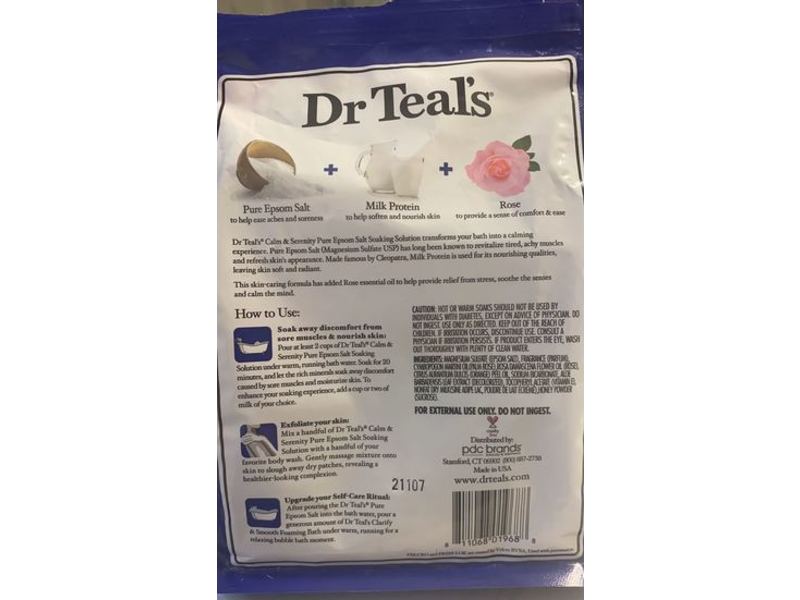 Dr Teal's Pure Epsom Salt Soaking Solution, Calm & Serenity, 1.36 kg