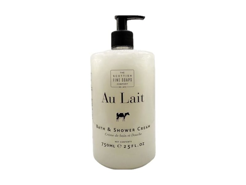 The Scottish Fine Soaps Company Au Lait Bath & Shower Cream, 25 fl oz/750 mL