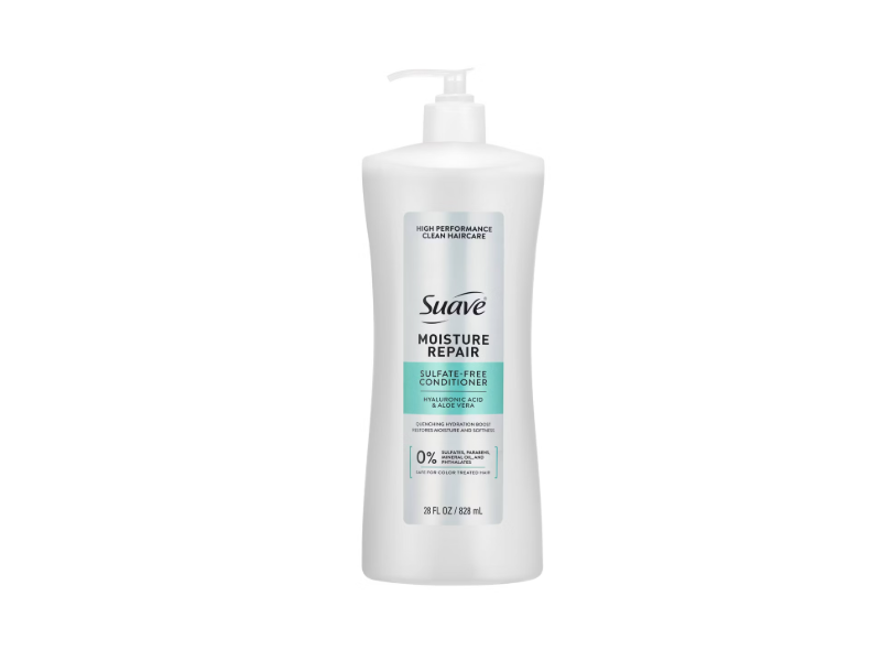Suave Moisture Repair Conditioner, Hyaluronic Acid & Aloe Vera, 28 fl oz/828 mL, Pack Of 4