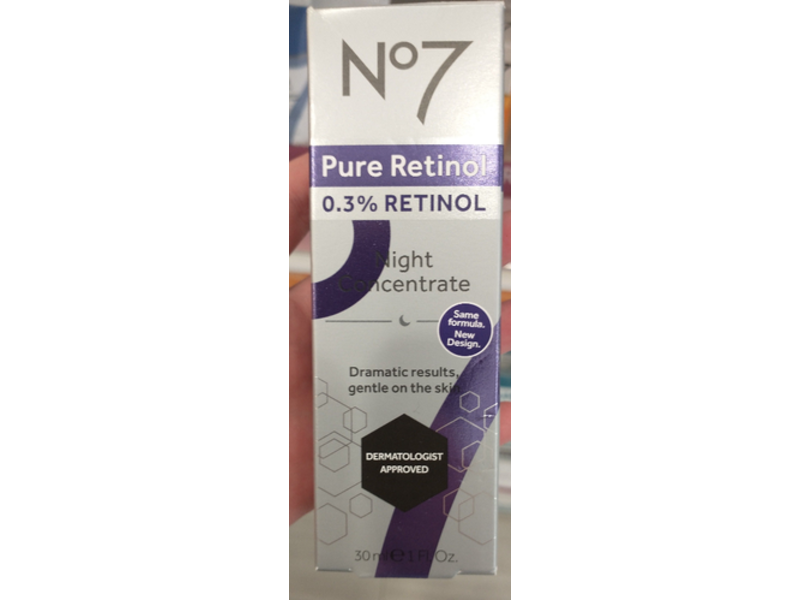 No7 Night Concentrate 0.3% Pure Retinol Facial Treatment, 1 fl oz/30 mL