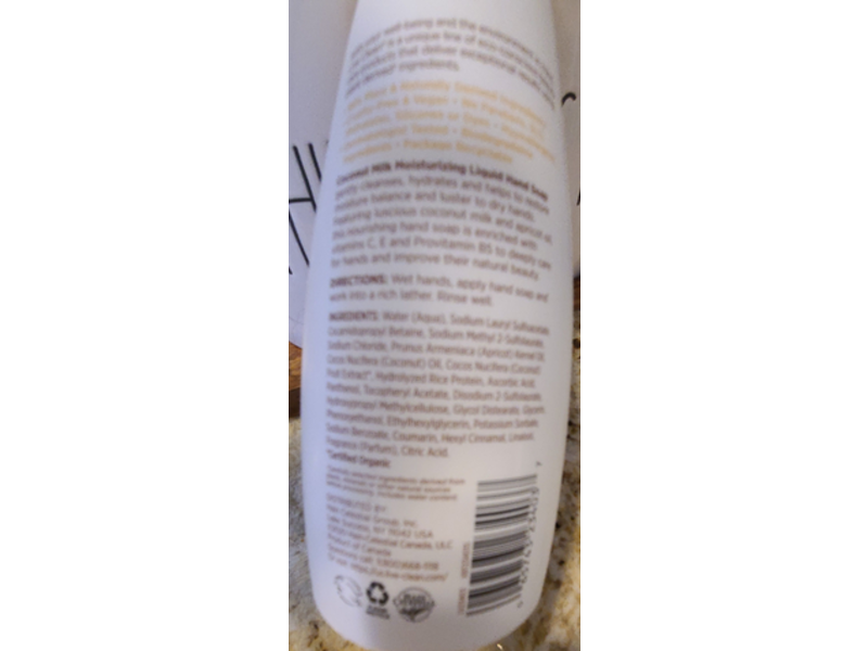 Live Clean Moisturizing Hand Soap, Coconut Milk, 11.3 fl oz/335 mL