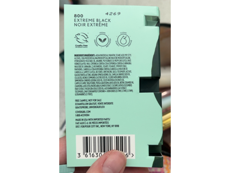 Covergirl Lash Blast Cleantopia Clean Mascara, 800 Extreme Black, 0.05 fl oz/1.5 mL