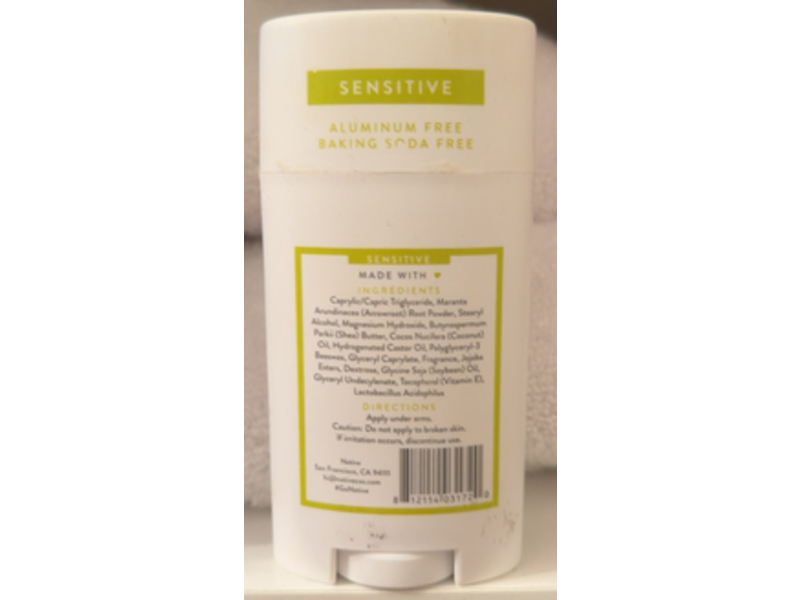 Native Deodorant, Aloe & Green Tea, 2.65 oz/75 g