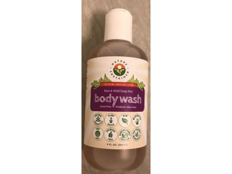 Nature Sustained Body Wash, Raw & Wild Soap Nut, 9 fl oz/266 mL