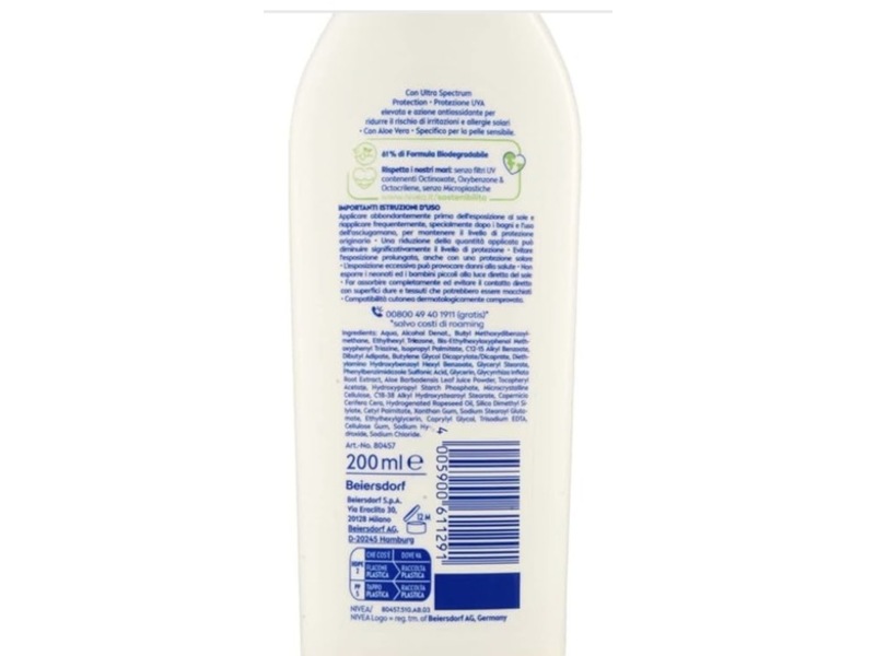 Nivea Sun Sensitive Immediate Protect, SPF 50+, 6.76 fl oz/200 mL