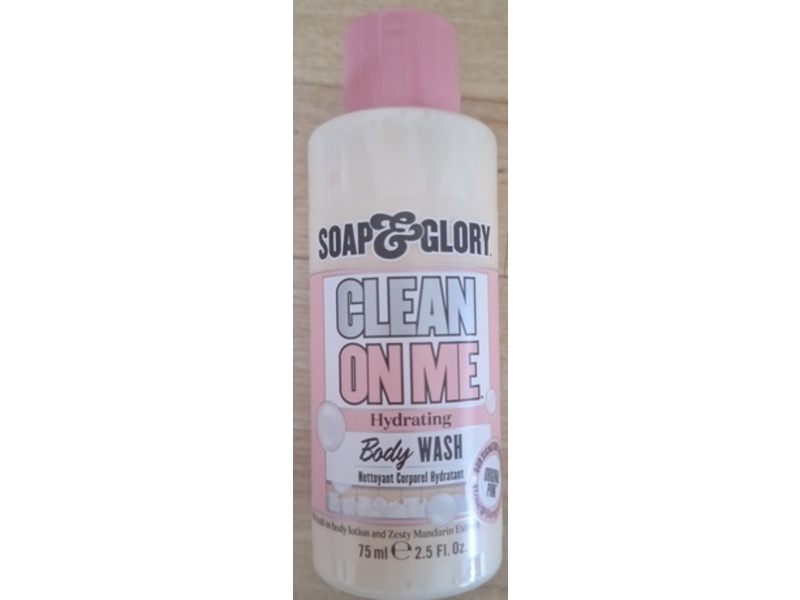 Soap & Glory Clean On Me Original Pink Hydrating Body Wash, Rose & Bergamot, 2.5 fl oz/75 mL