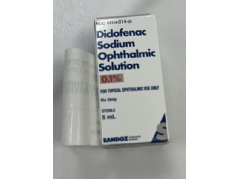 Diclofenac Sodium Ophthalmic Solution 0.1%, 5 mL, Sandoz (Rx)