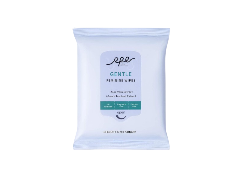RPE Life Gentle Feminine Wipes, Aloe Vera Extract & Green Tea Leaf Extract, 10 Count, Pack Of 4