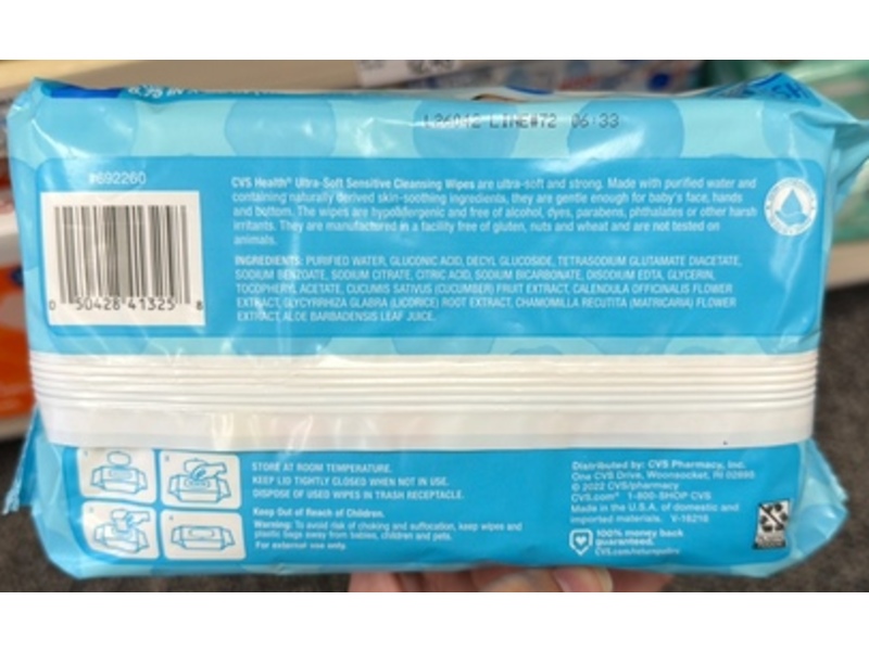 CVS Health Ultra-Soft Sensitive Cleansing Wipes, Fragrance Free, Pack Of 2, 168 Count