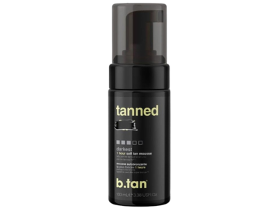 b.tan Tanned AF 1 Hour Self Tan Mousse, Darkest, 3.38 fl oz/100 mL