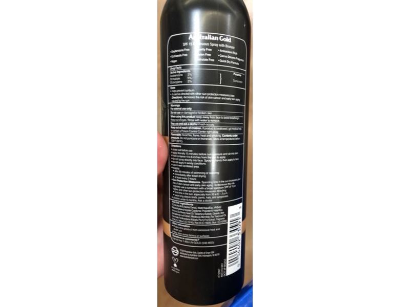 Australian Gold Instant Bronzer Continuous Spray Sunscreen SPF 15, 6 oz/170 g