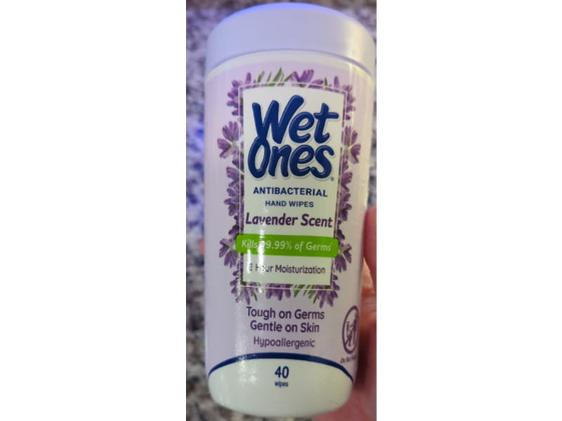 Wet Ones Antibacterial Hand Wipes, Lavender Scent, 40 Count
