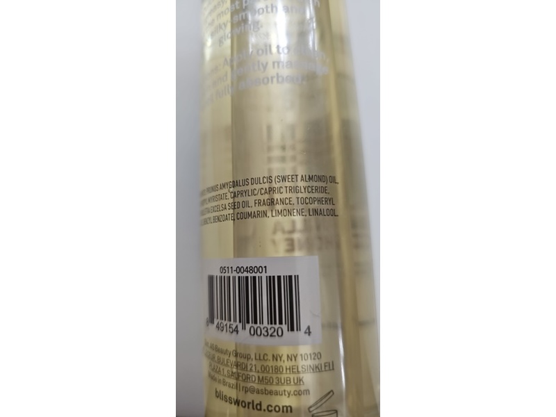 Bliss Cloud 9 Nourishing Body Oil, Vanilla & Honey, 8.45 fl oz/250 mL