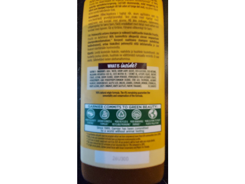 Garnier Fructis Smoothing Shampoo, Macadamia Hair Food, 350 ml