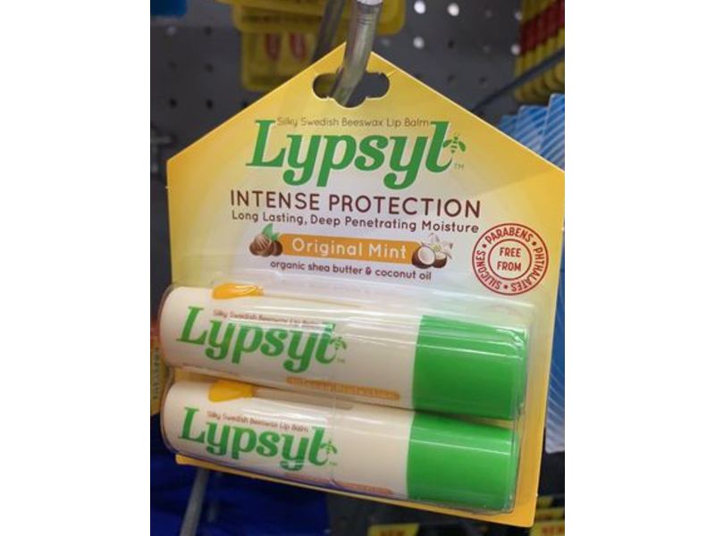 Lypsyl Intense Protection Original Mint Lip Balm, Shea Butter & Coconut Oil, 0.10 oz