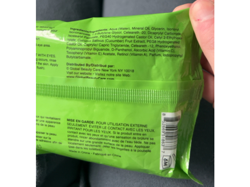 Global Beauty Care Makeup Cleansing Wipes, Cucumber Extract, 30 Count, Pack Of 4