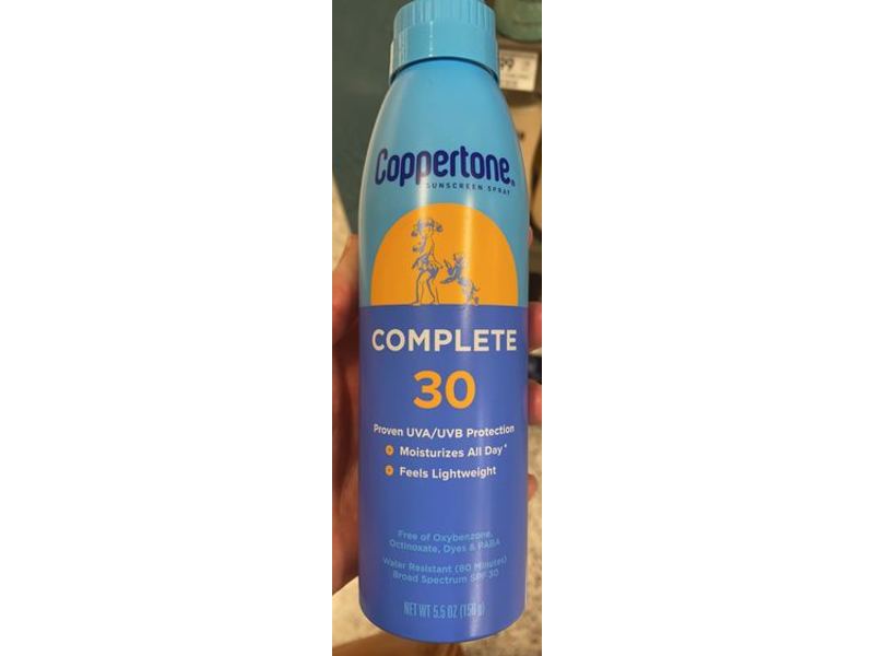Coppertone Complete Sunscreen Spray, SPF 30, 5.5 oz/156 g