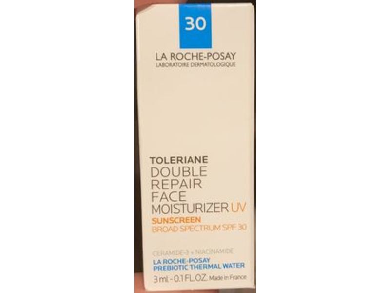 La Roche-Posay Toleriane Double Repair Face Moisturizer UV, SPF 30, 0.1 fl oz/3 mL