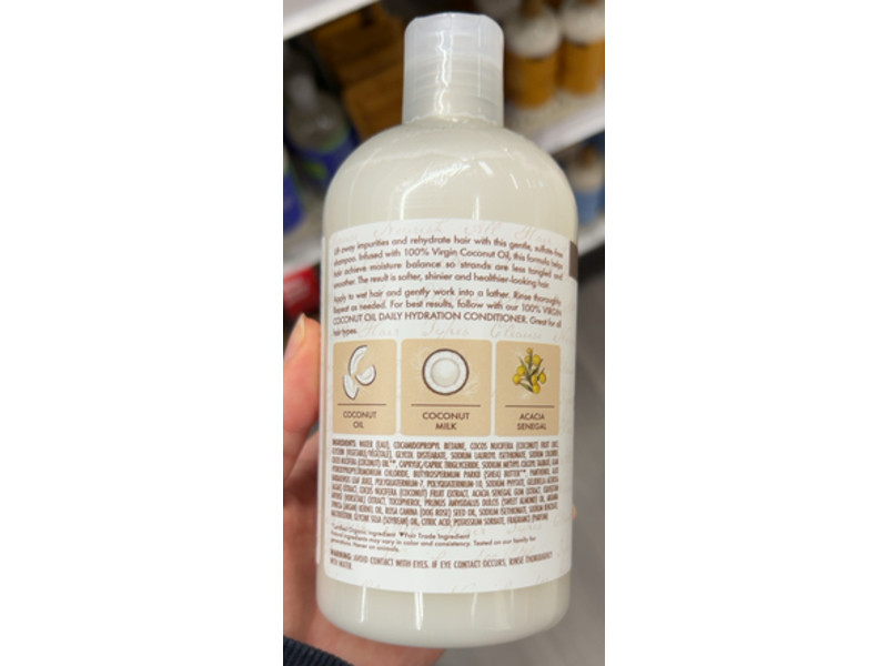 SheaMoisture Daily Hydration Shampoo, Coconut Milk & Acacia Senegal, 13 fl oz/384 mL