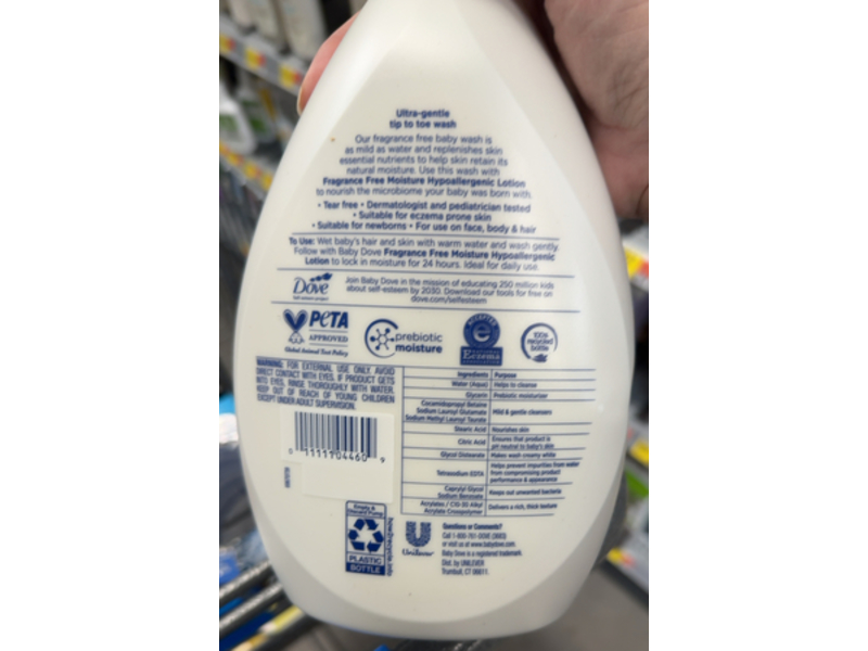 Baby Dove Ultra - Gentle Tip to Toe Wash, Sensitive Skin Care, 34 fl oz/1 L