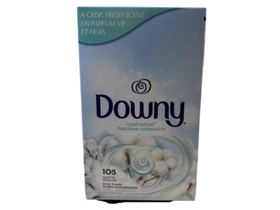 Downy Cool Cotton Fabric Softener Dryer Sheets, A Crisp Fresh, 105 Counts