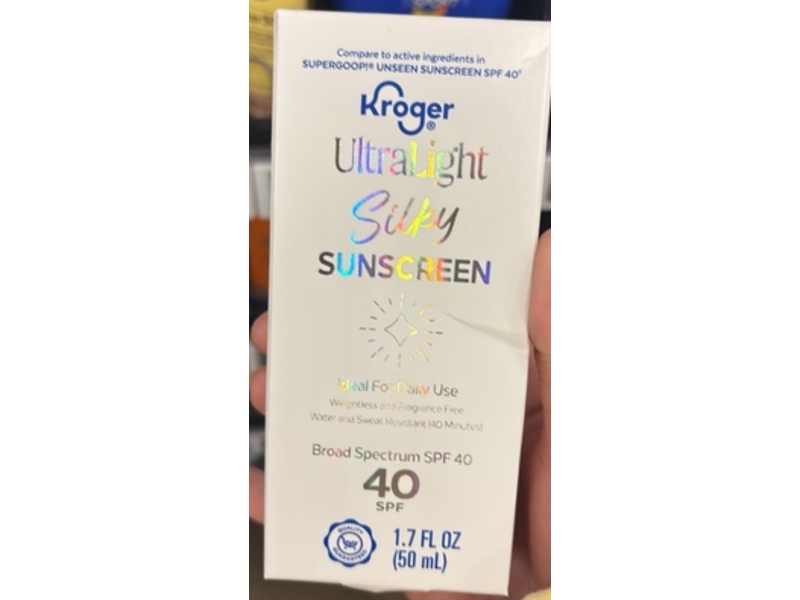 Kroger Ultralight Silky Sunscreen, SPF 40, 1.7 fl oz/50 mL