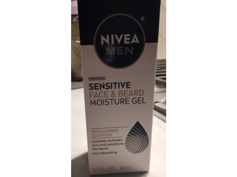 Nivea Men Sensitive Face & Beard Moisture Gel, Vitaminpro Complex, 1.7 fl oz/50 mL, Pack Of 3