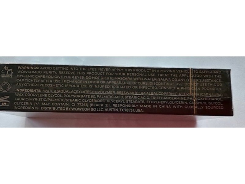 Wowcombo Cosmetics My Amazing Lashes Mascara, Rich Black, 0.34 oz/10 ml