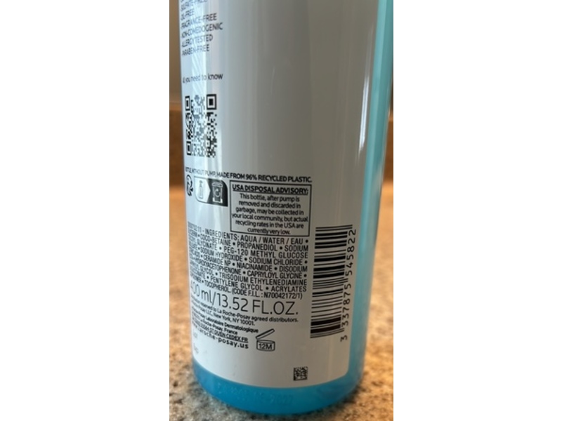 La Roche-Posay Purifying Foaming Cleanser, 13.52 oz/400 mL