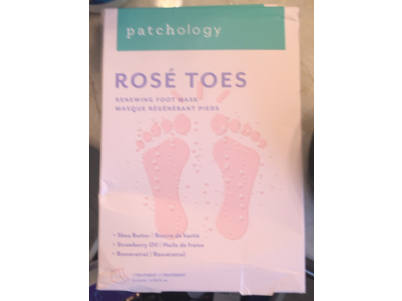 Patchology Renewing Foot Mask, Rose Toes, 0.60 fl oz/9 mL, 1 Pair