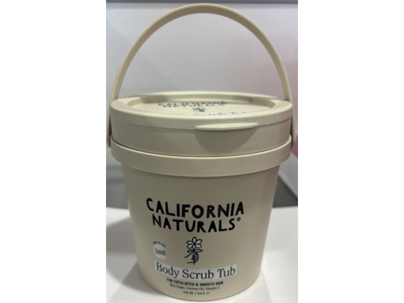 California Naturals Body Scrub Tub, Raw Sugar, Coconut Oil, Vitamin C, 14.5 fl oz/414 g