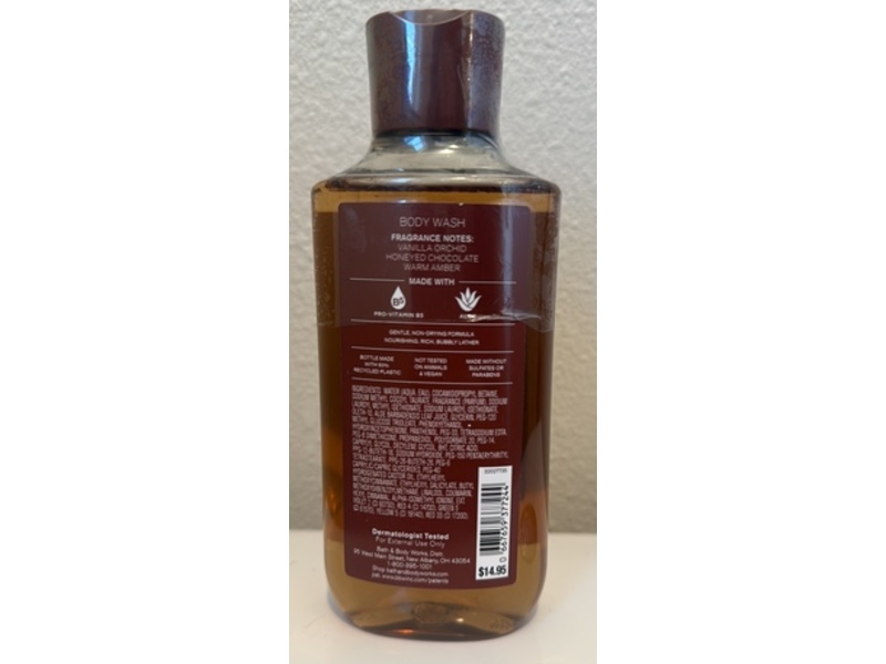 Bath & Body Works Body Wash, Chocolate Amber, Pro-Vitamin B5 + Aloe, 10 fl oz/295 mL