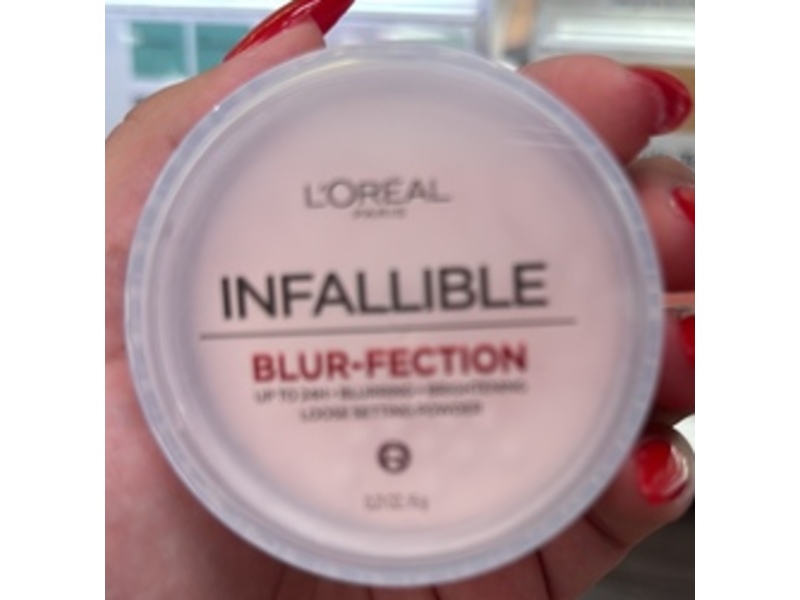 L'Oreal Paris Infallible Blur-fection Longwear Loose Setting Powder, 10 Brightening Light Pink, 0.21 oz/6 g