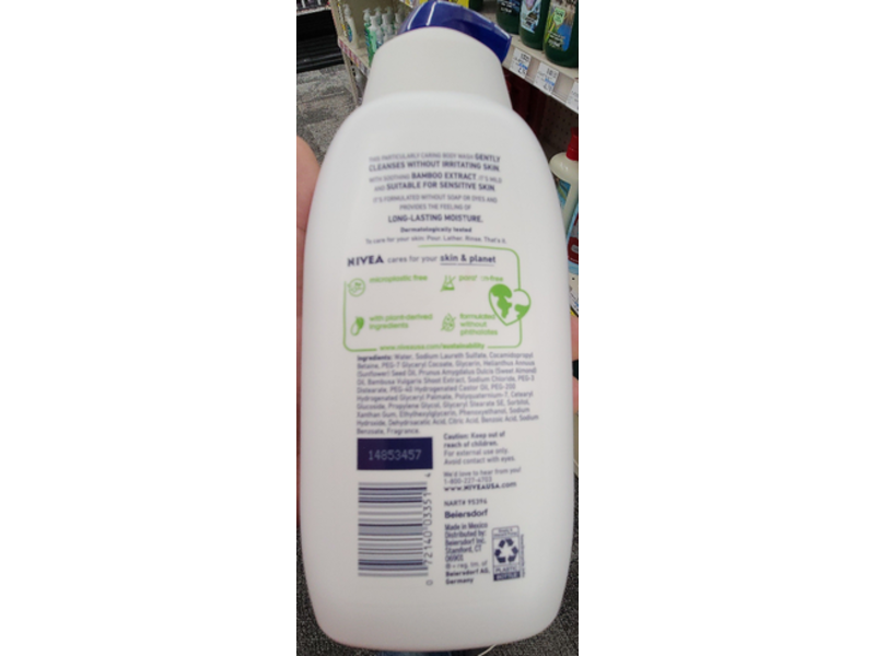 Nivea Men Sensitive Bodywash, Bamboo Extract, 30 fl oz/887 mL