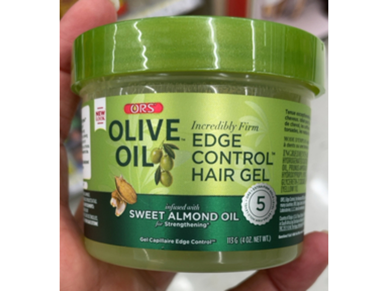 ORS Olive Oil Incredibly Firm Edge Control Hair Gel, Sweet Almond Oil, 4 oz/113 g