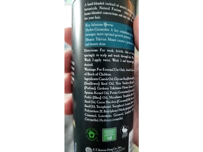 Palmer's Natural Fusions Ceramide Monoi Hair Food Oil, 6 fl oz/175 mL