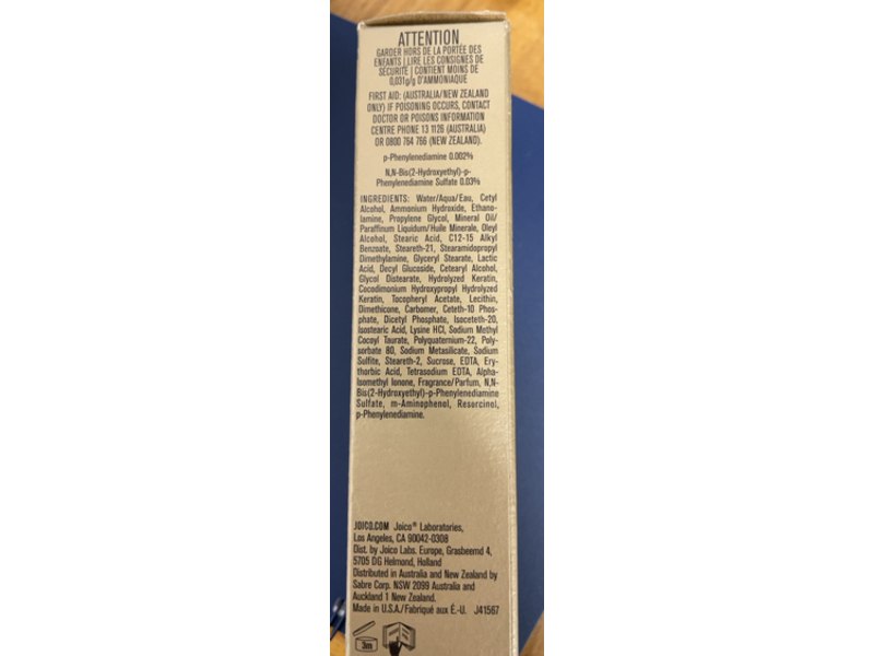 Joico Vero K - Pak Permanent Creme Color, High Lift Natural Blonde, 2.5 fl oz/74 mL