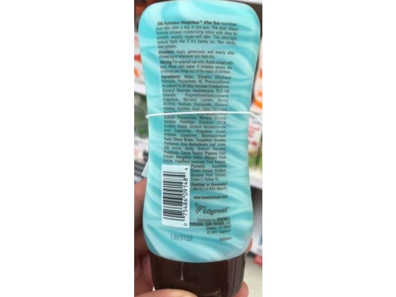 Hawaiian Tropic Silk Hydration Weightless After Sun Lotion, Coconut Papaya Fragrance, 6 fl oz/177 mL, Pack Of 3