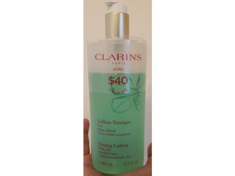 Clarins Toning Lotion, Iris,13.5 fl oz/400 mL