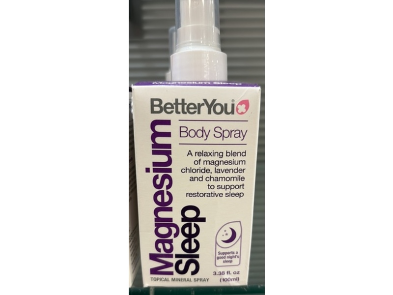 BetterYou Magnesium Sleep Body Spray, 3.38 fl oz/100 mL