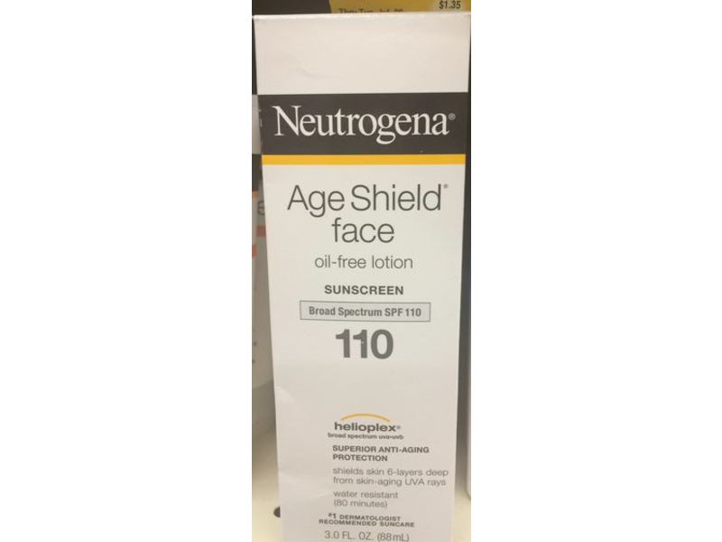 Neutrogena Age Shield Face Lotion Sunscreen, SPF 110, 3.0 fl oz/88 mL